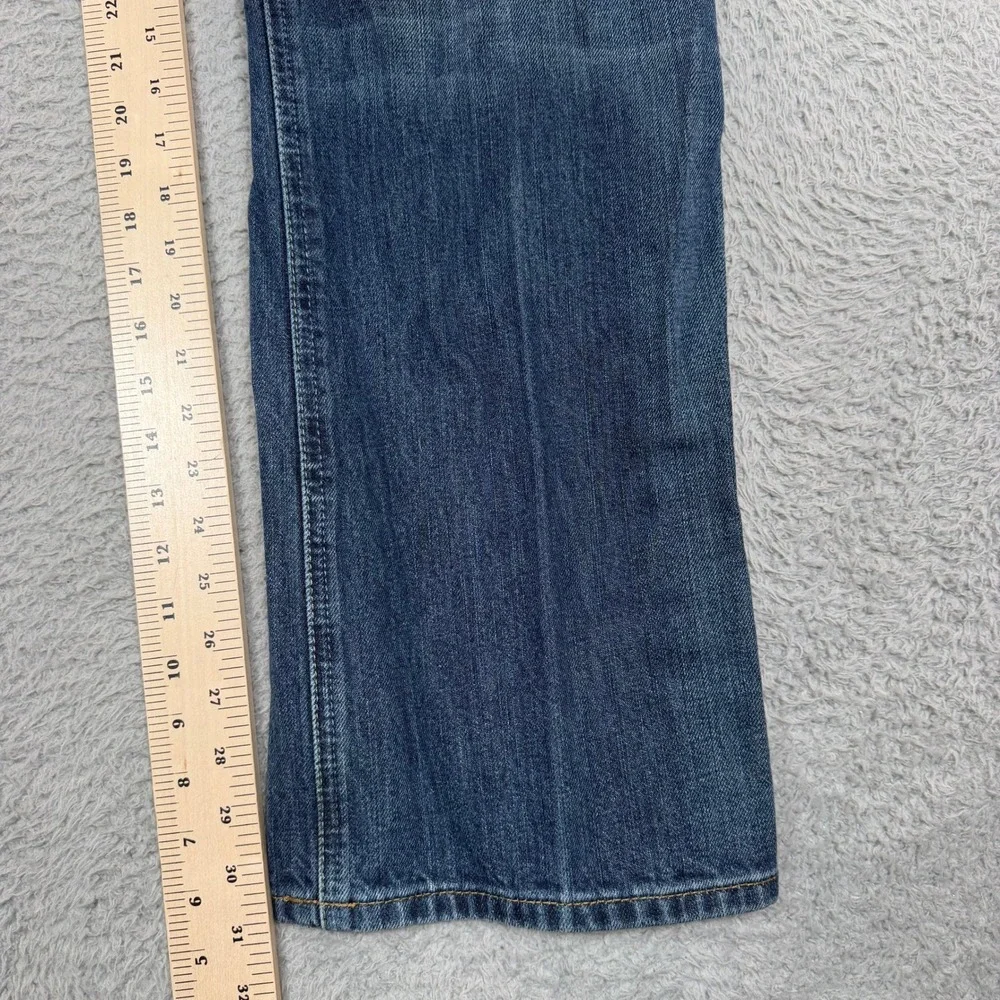 Ariat Mens Low Rise Bootcut Jeans 33x32 Medium Wash Distressed Denim Blue